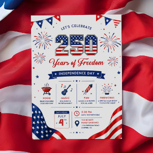 America's 250th Anniversary Patriotic Party Invitation