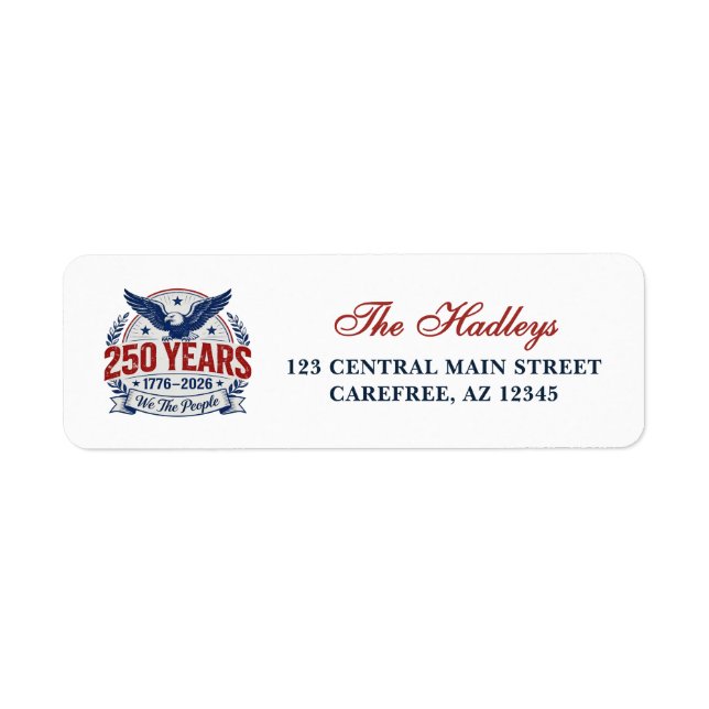 America's 250th Anniversary Return Address Label (Front)