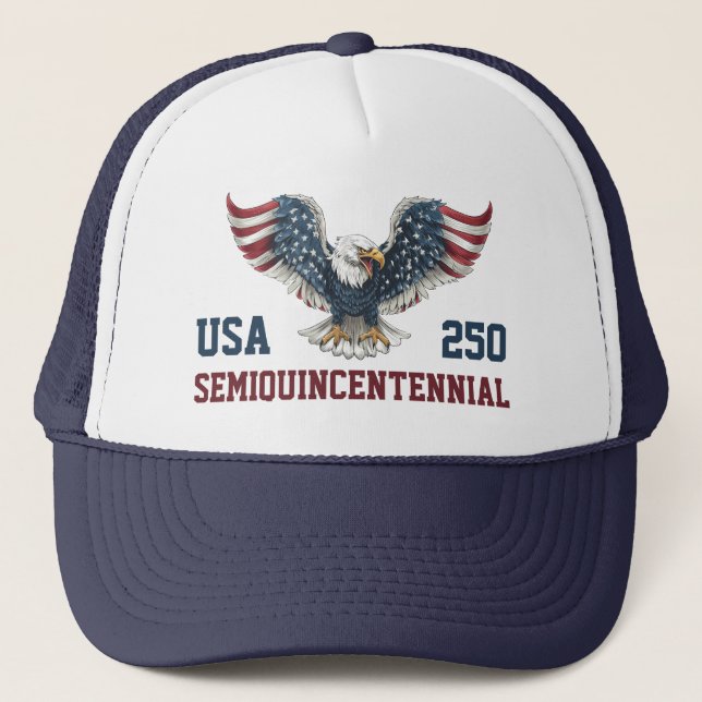America's 250th Anniversary Semiquincentennial Trucker Hat (Front)