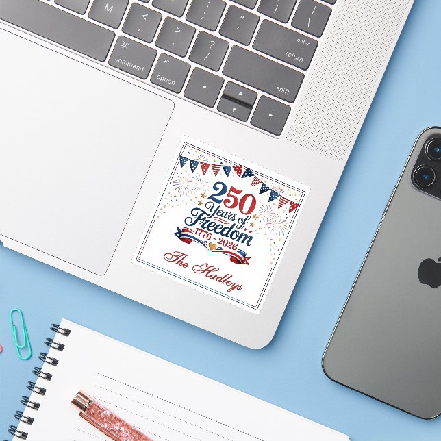 America's 250th Anniversary Vinyl (Laptop w/ iPhone)