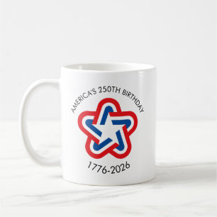 America's 250th Birthday 1776-2026 Red White Blue  Coffee Mug