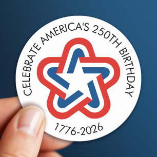 America's 250th Birthday - 1776-2026 Vintage Star Classic Round Sticker