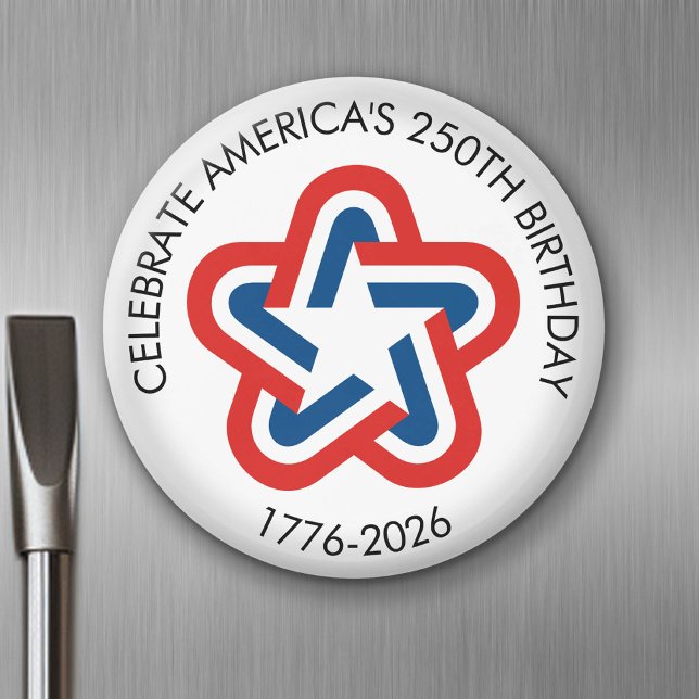 America's 250th Birthday - 1776-2026 Vintage Star Magnet (Celebrate America - Semiquincentennial 250 Magnet)