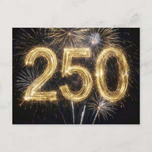 America's 250th Birthday Fireworks Invitation Postcard