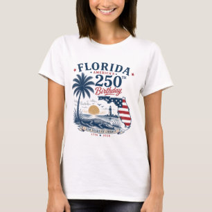 America's 250th Birthday Florida Themed Tropical T-Shirt