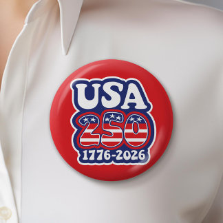America's 250th Birthday - Groovy USA 250 6 Cm Round Badge