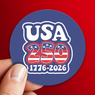 America's 250th Birthday - Groovy USA 250 Classic Round Sticker