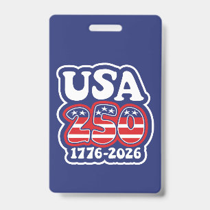 America's 250th Birthday - Groovy USA 250 ID Badge