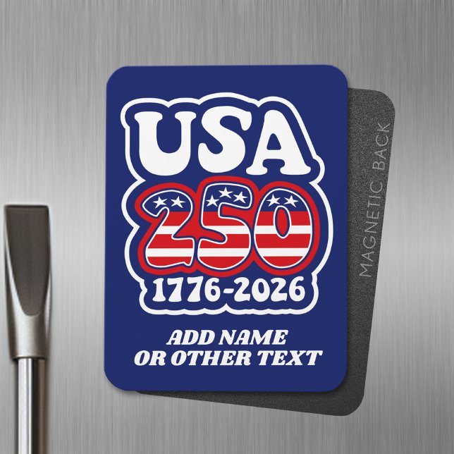 America's 250th Birthday - Groovy USA 250 Magnet (USA 250 Magnet)