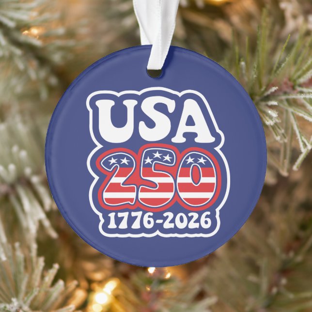 America's 250th Birthday - Groovy USA 250 Ornament (Tree)