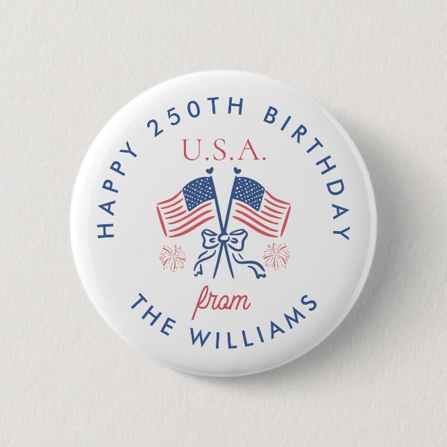 America's 250th Birthday Party Button (Front)