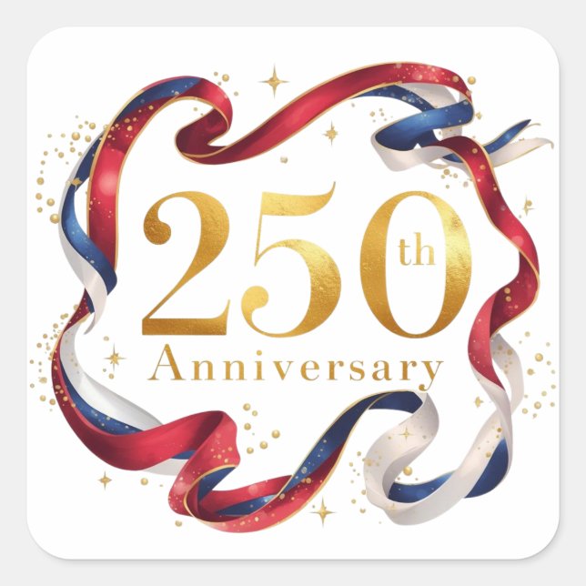 America's 250th Birthday Party Square Sticker (Front)