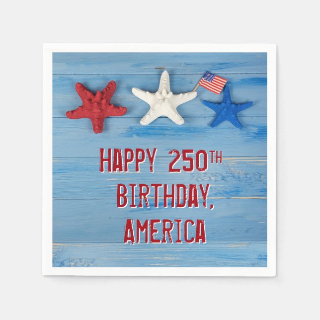 America's 250th Birthday Starfish Napkin (Front)