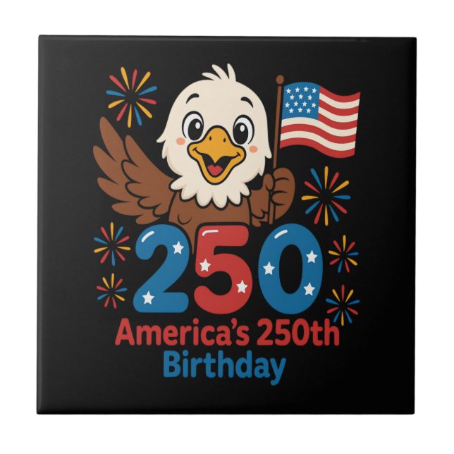 America's 250th Birthday - US Flag 250 Years Anniv Tile (Front)