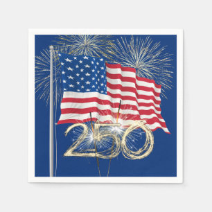 America's 250th Birthday With Sparklers Napkin