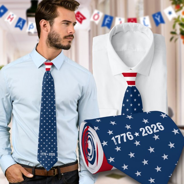 America's 250th Stars And Stripes1776-2026 Tie (Creator Uploaded)