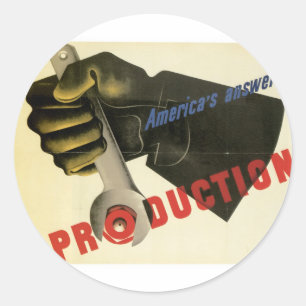 America's Answer! Production Classic Round Sticker