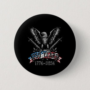 Americas Birthday July 4 2026 Vintage Eagle 250 6 Cm Round Badge