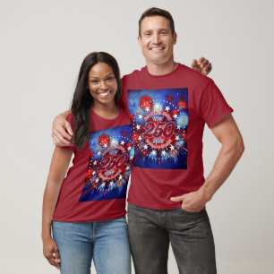America's Birthday Semiquin Graphic Firework Burst T-Shirt