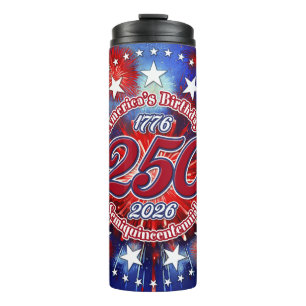 America's Birthday Semiquin Graphic Firework Burst Thermal Tumbler