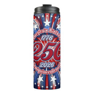 America's Birthday Semiquin Graphic Fireworks Pop Thermal Tumbler