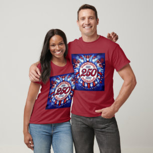 America's Birthday Semiquin Graphic RWB Fireworks T-Shirt