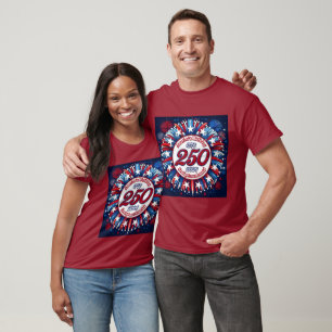 America's Birthday Semiquin RWB Graphic Fireworks T-Shirt