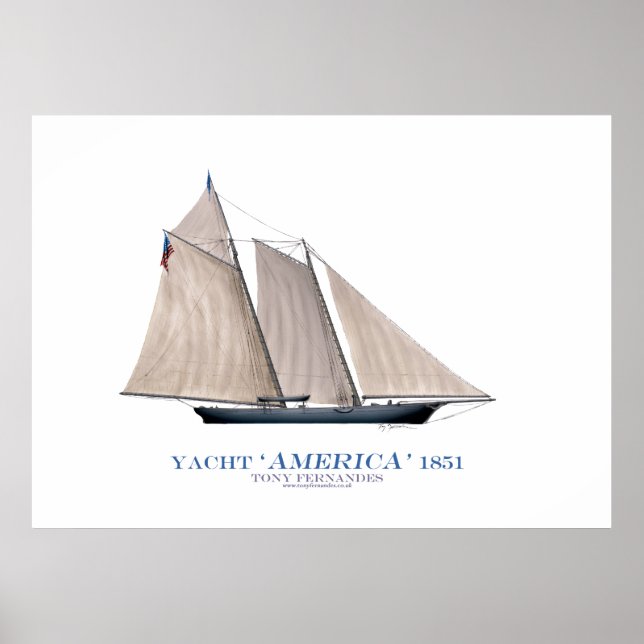 americas cup yacht 'america 1851', tony fernandes poster (Front)