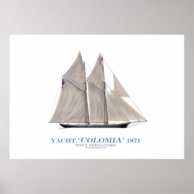 americas cup yacht 'colombia' 1871 ,tony fernandes poster (Front)