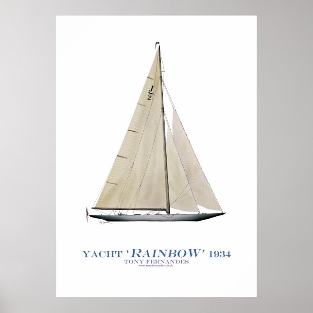 americas cup yacht 'rainbow', tony fernandes poster (Front)