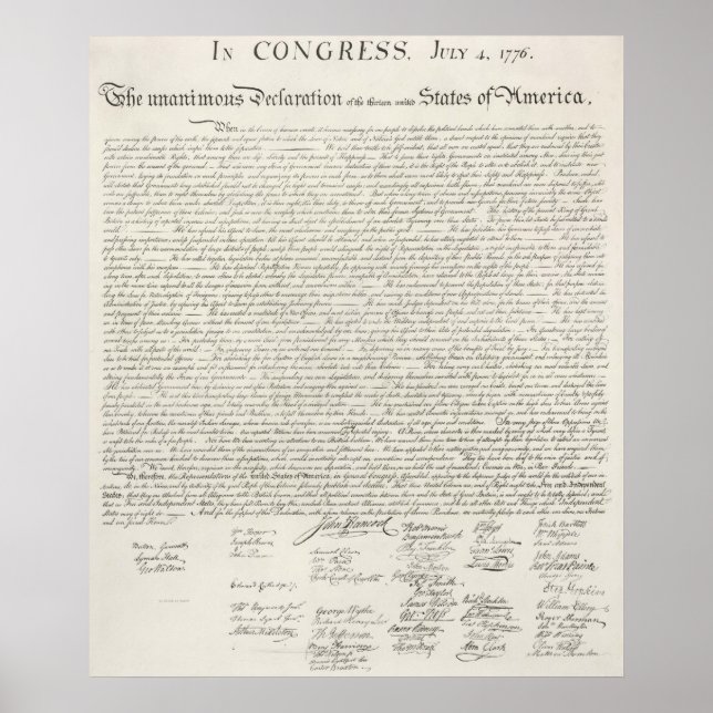 America's Declaration Of Independence Poster (Front)