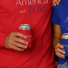 America's est 1776 Typography 4th July Red
