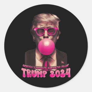 Americas Favourite Convicted Felon Pink Trump Bubb Classic Round Sticker