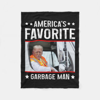 America's Favourite Garbage Man Funny Trump Garbag Fleece Blanket