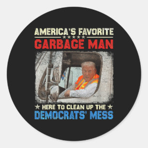 America's Favourite Garge Man Trump Rides In Garge Classic Round Sticker