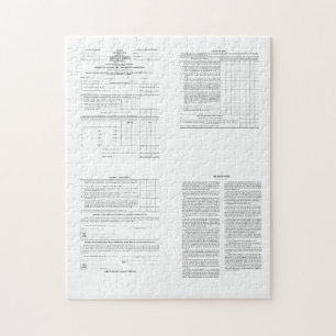 America's First Income Tax Form 1040 from 1913 Jigsaw Puzzle