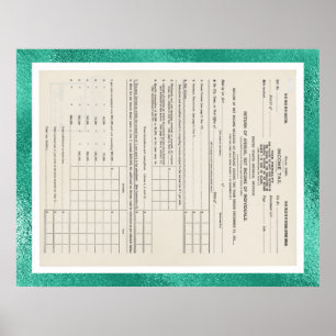 America's First Income Tax Form 1040 Glass Poster