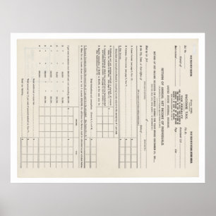 America's First Income Tax Form 1040 Poster