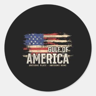 Americas Gulf Of Usa Grunge Patriotic Classic Round Sticker