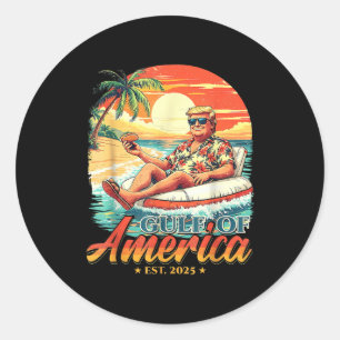 Americas Gulf Trump 2024 Retro Beach Usa America M Classic Round Sticker