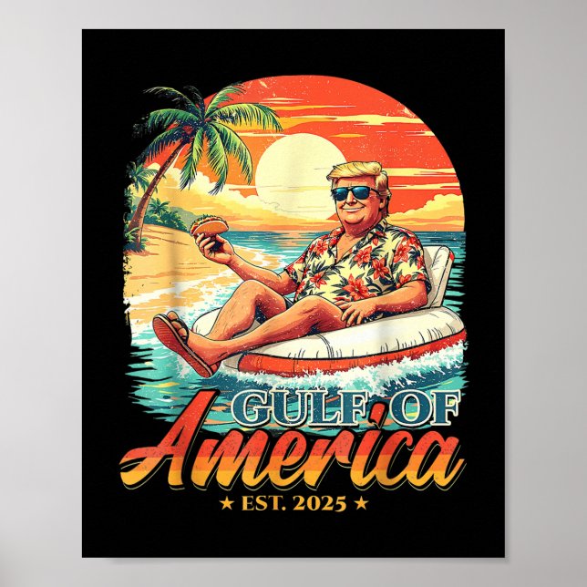 Americas Gulf Trump 2024 Retro Beach Usa America M Poster (Front)