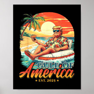 Americas Gulf Trump 2024 Retro Beach Usa America M Poster