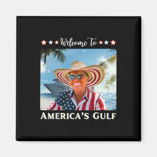 America's Gulf Trump Sombrero Mexico American Flag Magnet