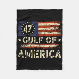 Americas Gulf Vintage American Flag Gulf Mexico  Fleece Blanket