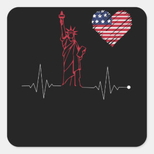 America's Heartbeat Square Sticker