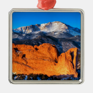 America's Mountain at Sunrise Metal Tree Decoration