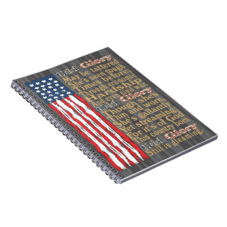 America's Old Glory Distressed Banner Poem Notebook