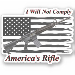 Americas Rifle Ripped USA Flag I Will Not Comply