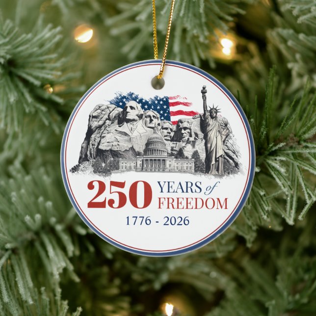 America's Semiquincentennial 250 Years of Freedom Ceramic Tree Decoration (Tree)