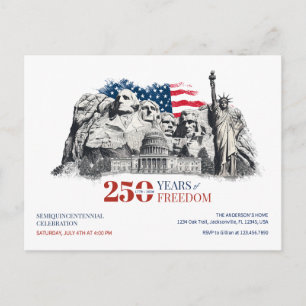 America's Semiquincentennial 250 Years of Freedom Postcard